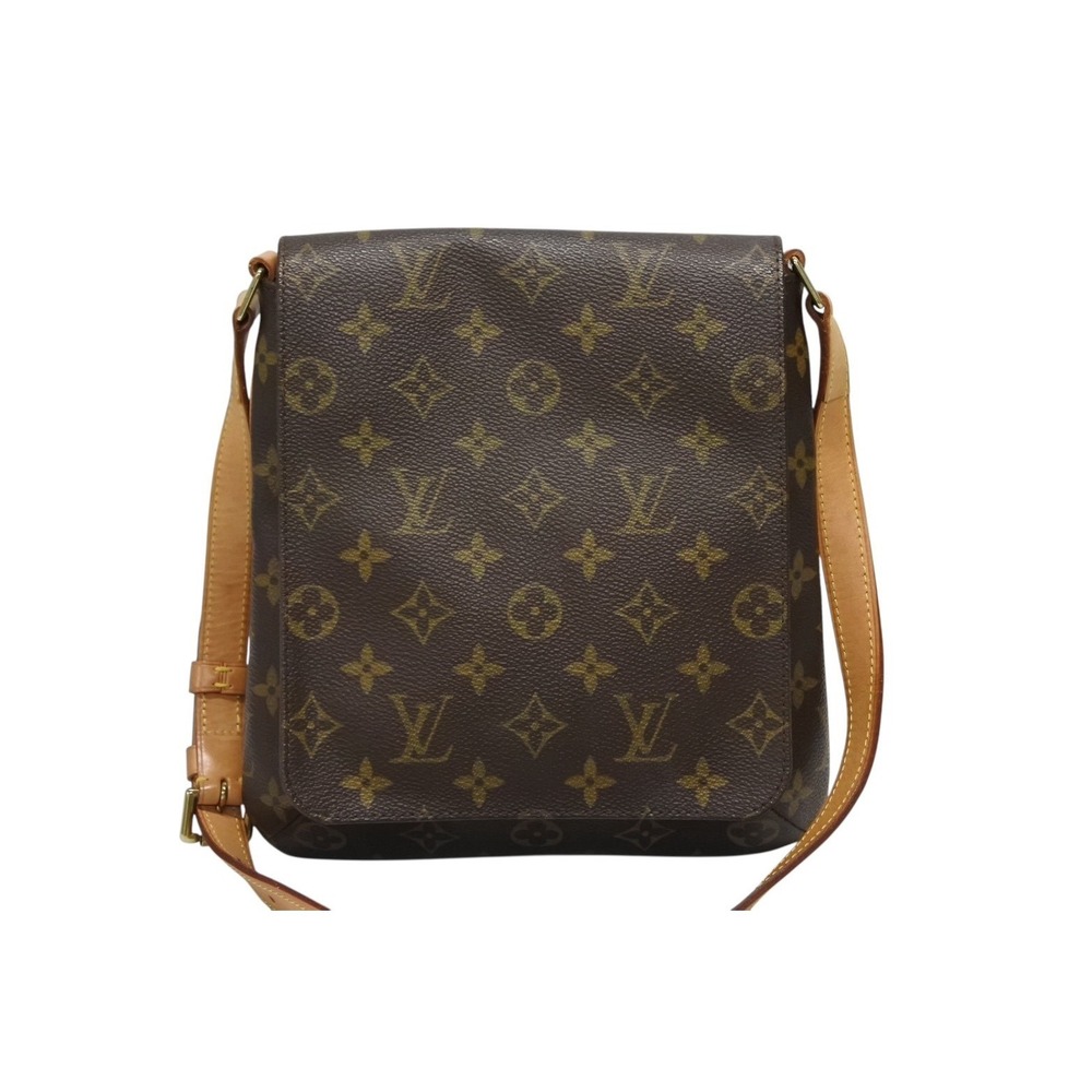 Louis Vuitton leather Leather Salsa Brown Bag tanned Shoulder Musette Monogram - Picture 1 of 9